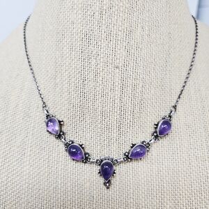 Amethyst Sterling Silver Necklace 925